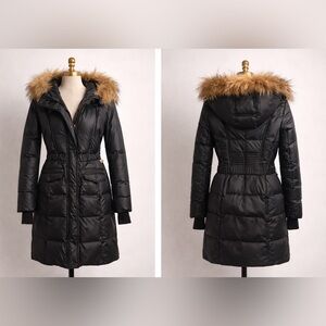 RUDSAK Black Puffer Coat with Fur Hood